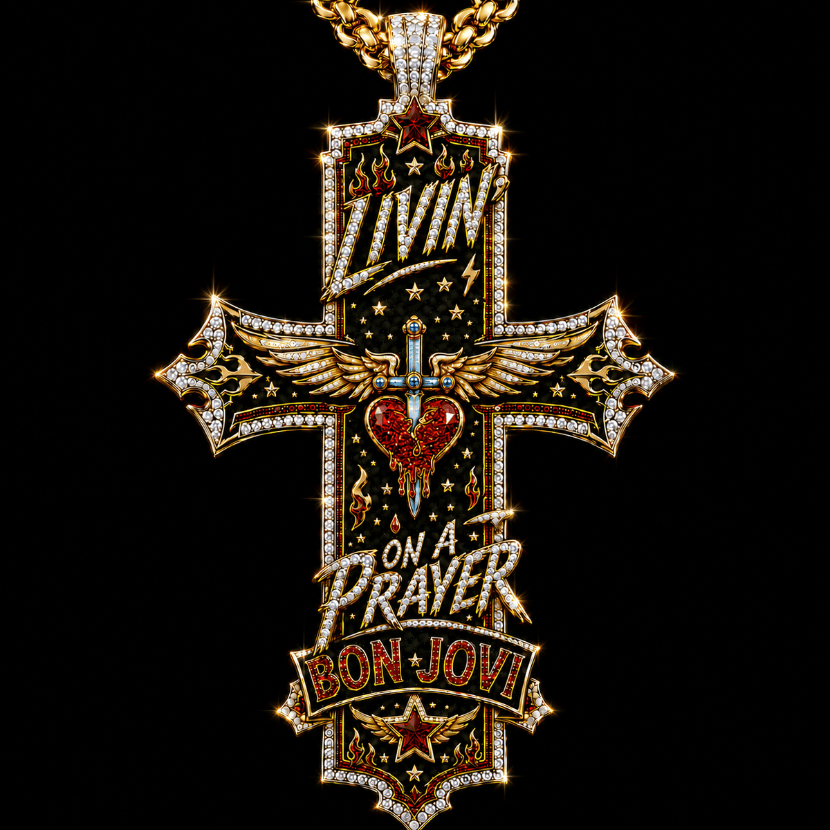 BJV Solid Gold Chain with Diamond Pendant TTTT
