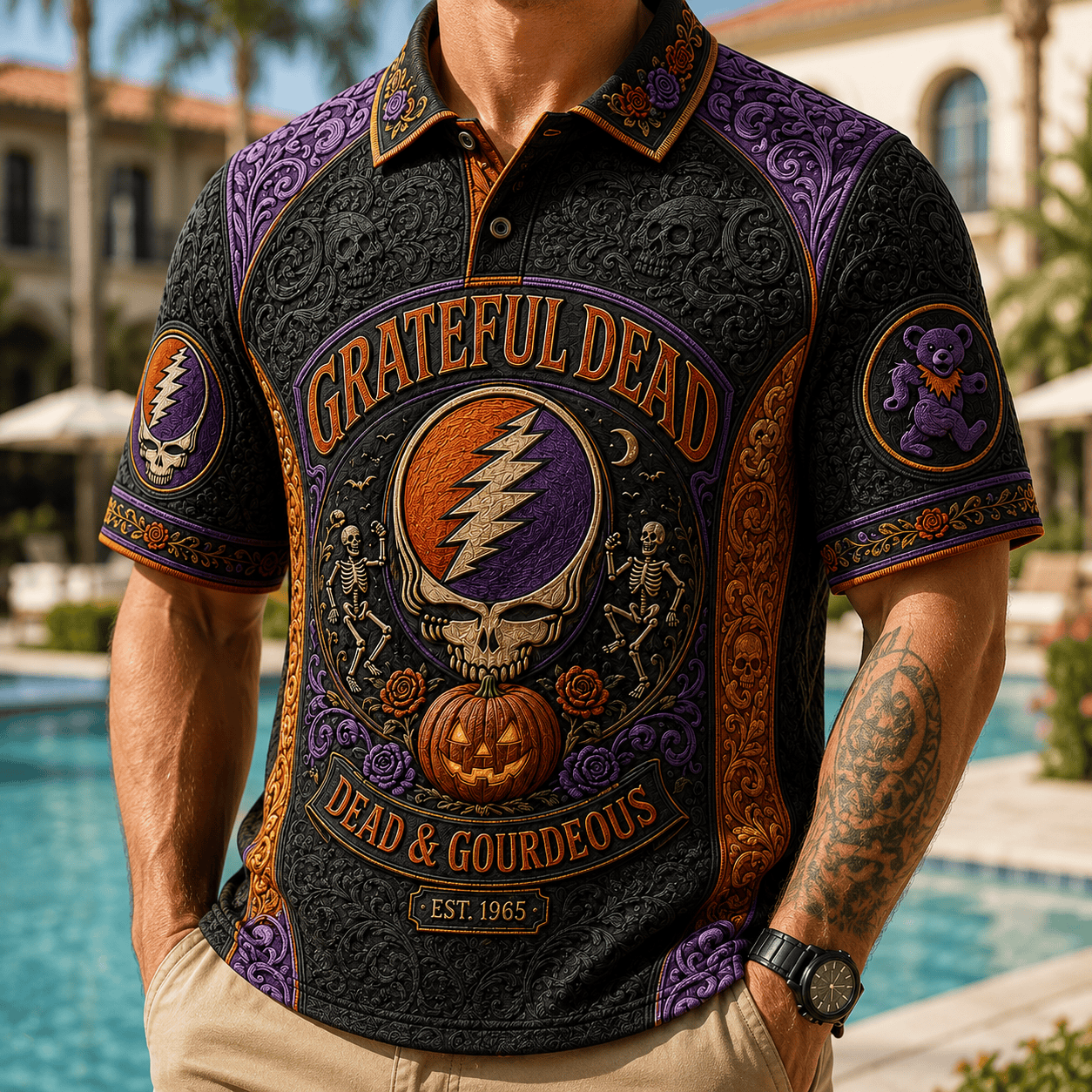 PREMIUM GRFD EMBOSS POLO SHIRT HQH