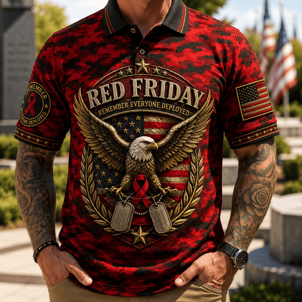 PREMIUM RFY EMBOSS POLO SHIRT TTNL