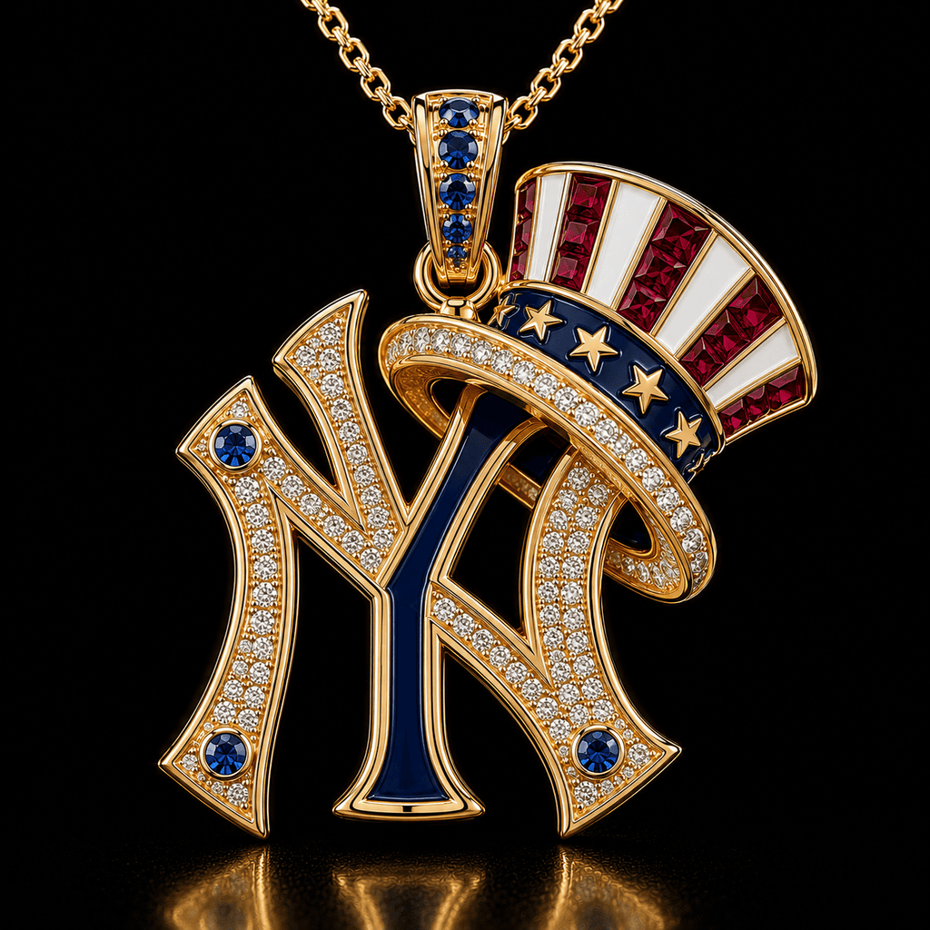 NYY Solid Gold Chain with Diamond Pendant TMH