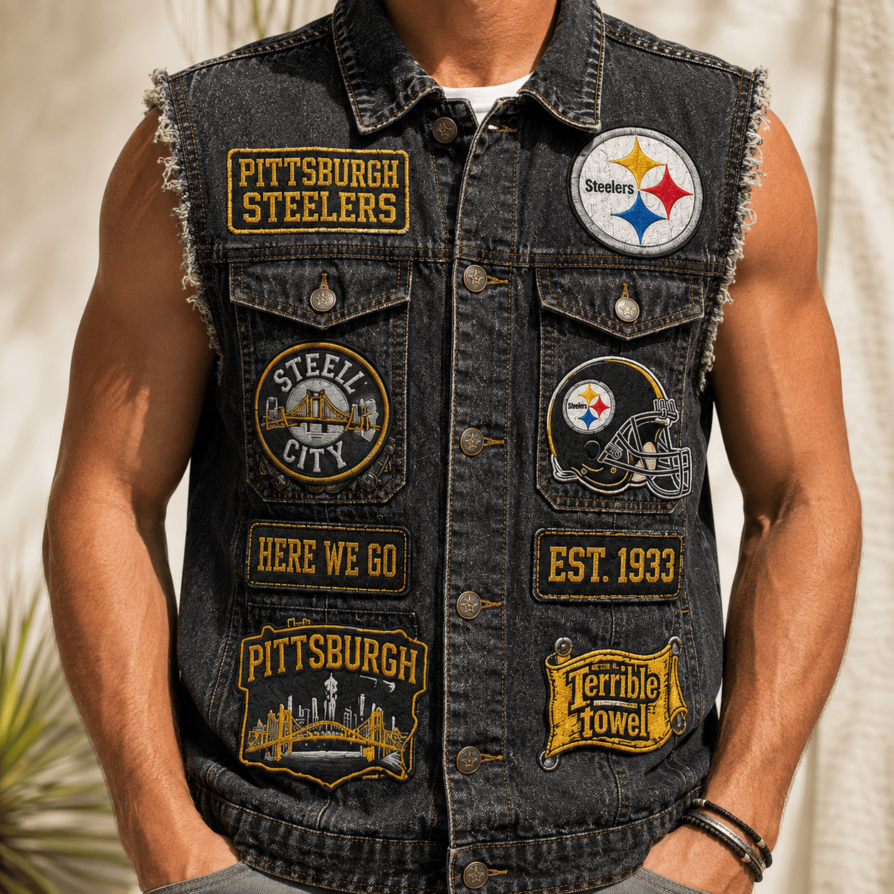 PBS PREMIUM DENIM VEST LNTH