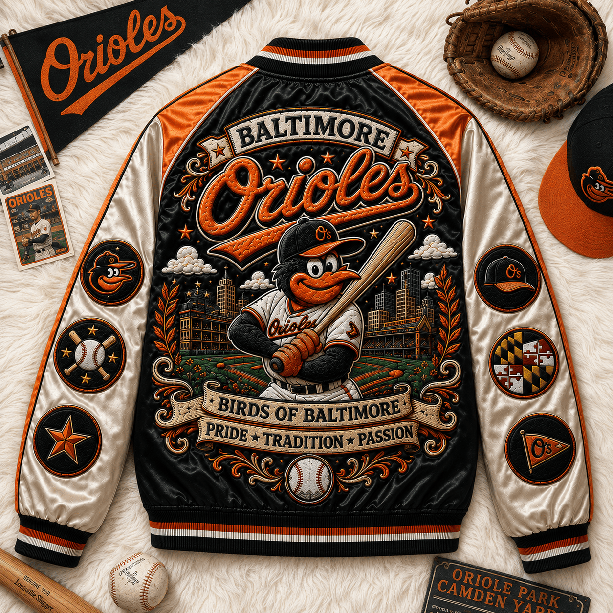 PREMIUM BTMO SATIN BASEBALL JACKET NTNA