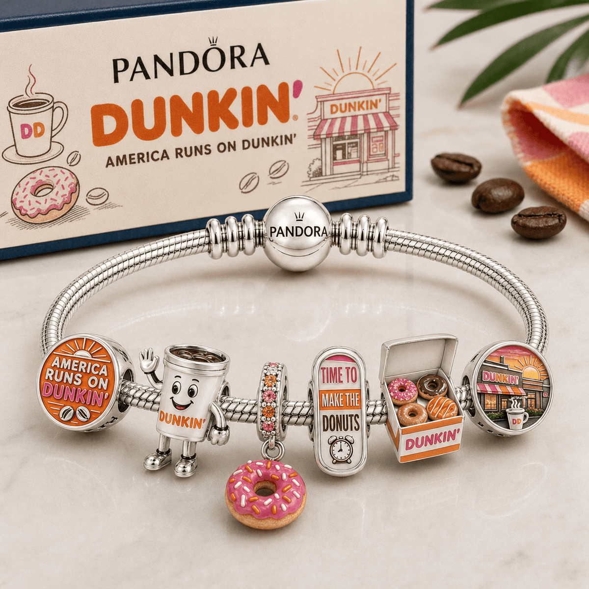 DKDN Silver Charm Bracelet Set HQH