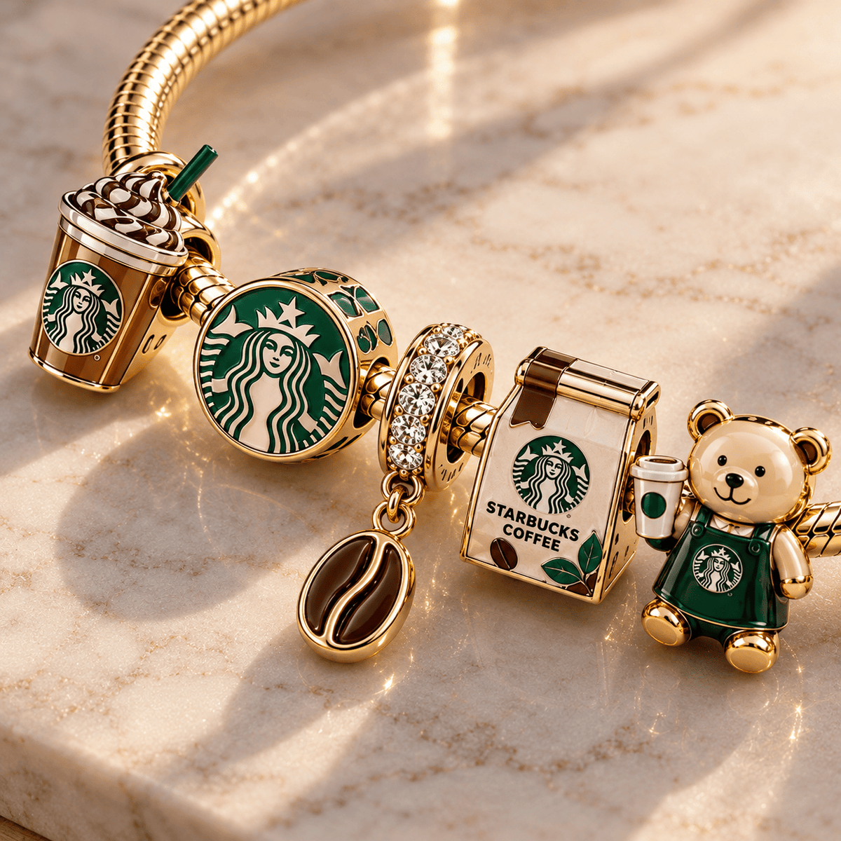 STBK Gold Charm Bracelet Set PTT