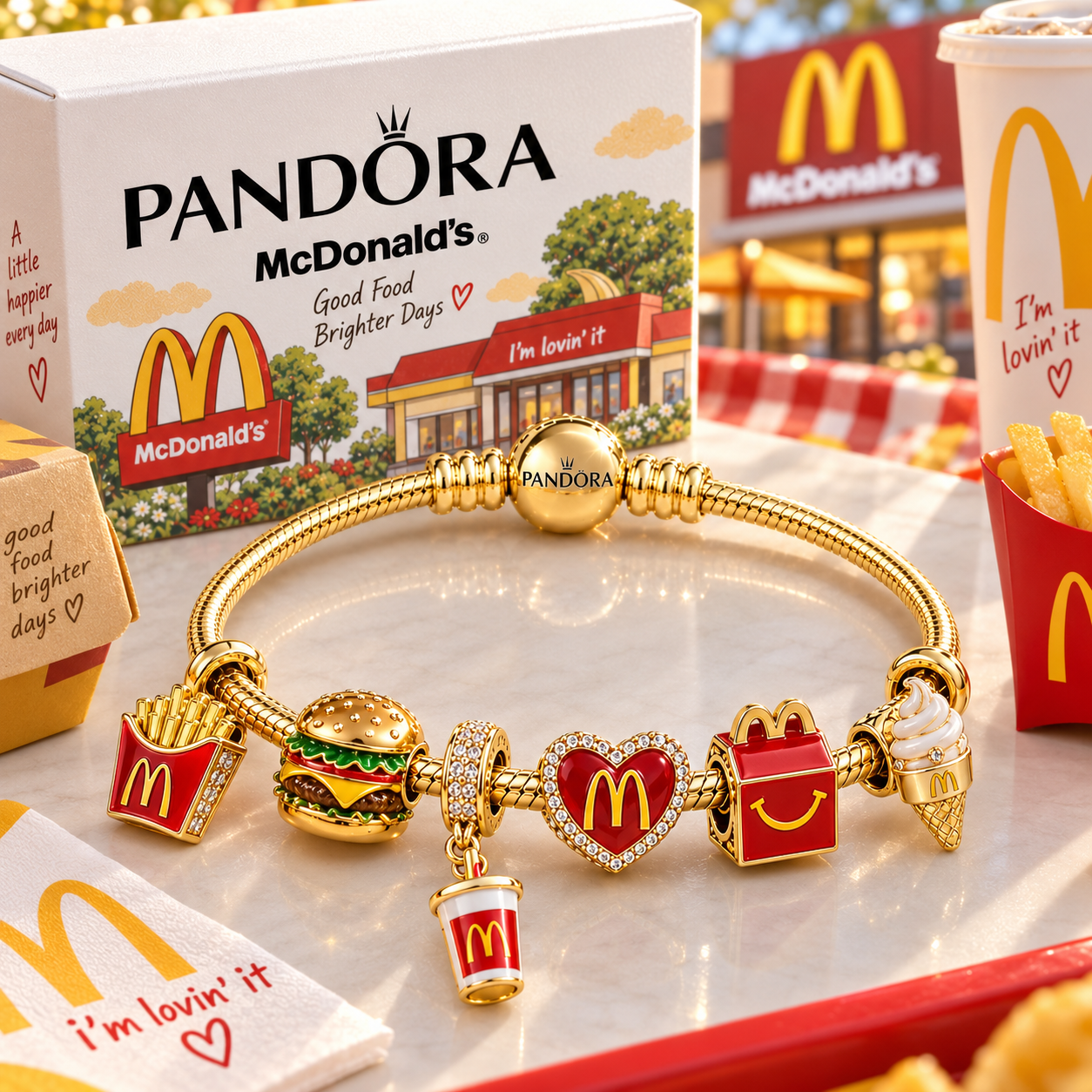 MDN Gold Charm Bracelet Set PTT