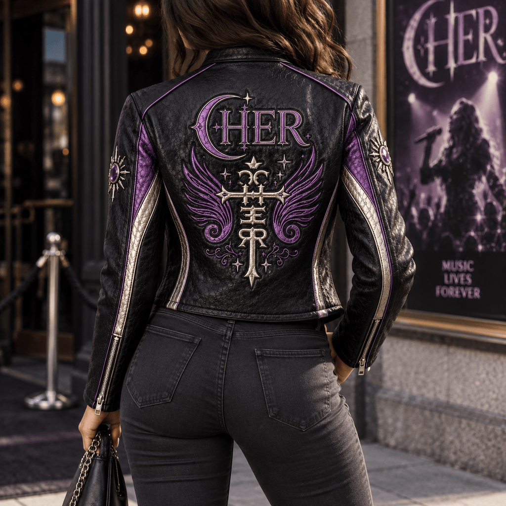 Premium CHER Cropped Leather Zipper Jacket PVNA