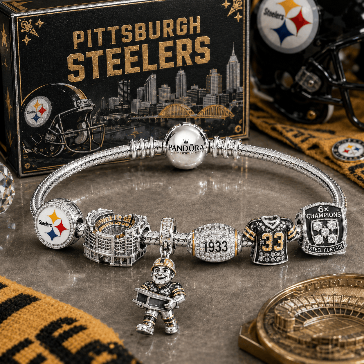 PBS Silver Charm Bracelet Set NTVA