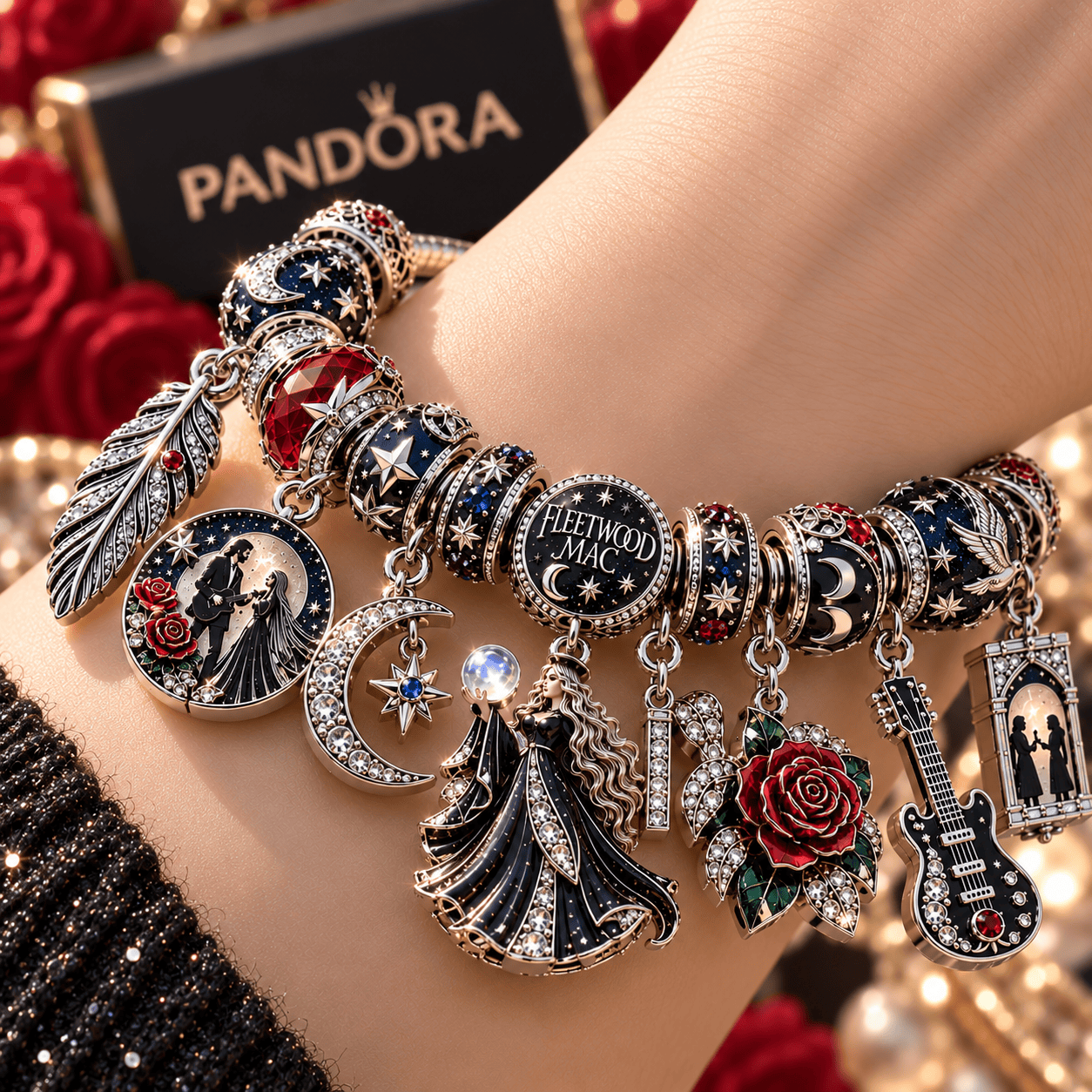 FLM Silver Charm Bracelet Set NTTB