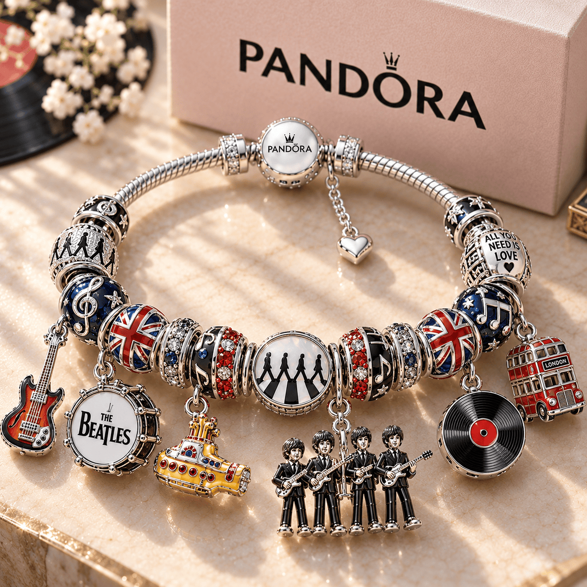 TBT Silver Charm Bracelet Set NTTB