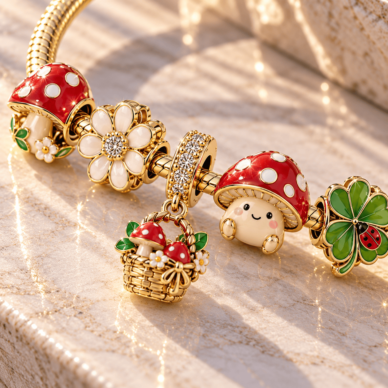 MR Gold Charm Bracelet Set TTN