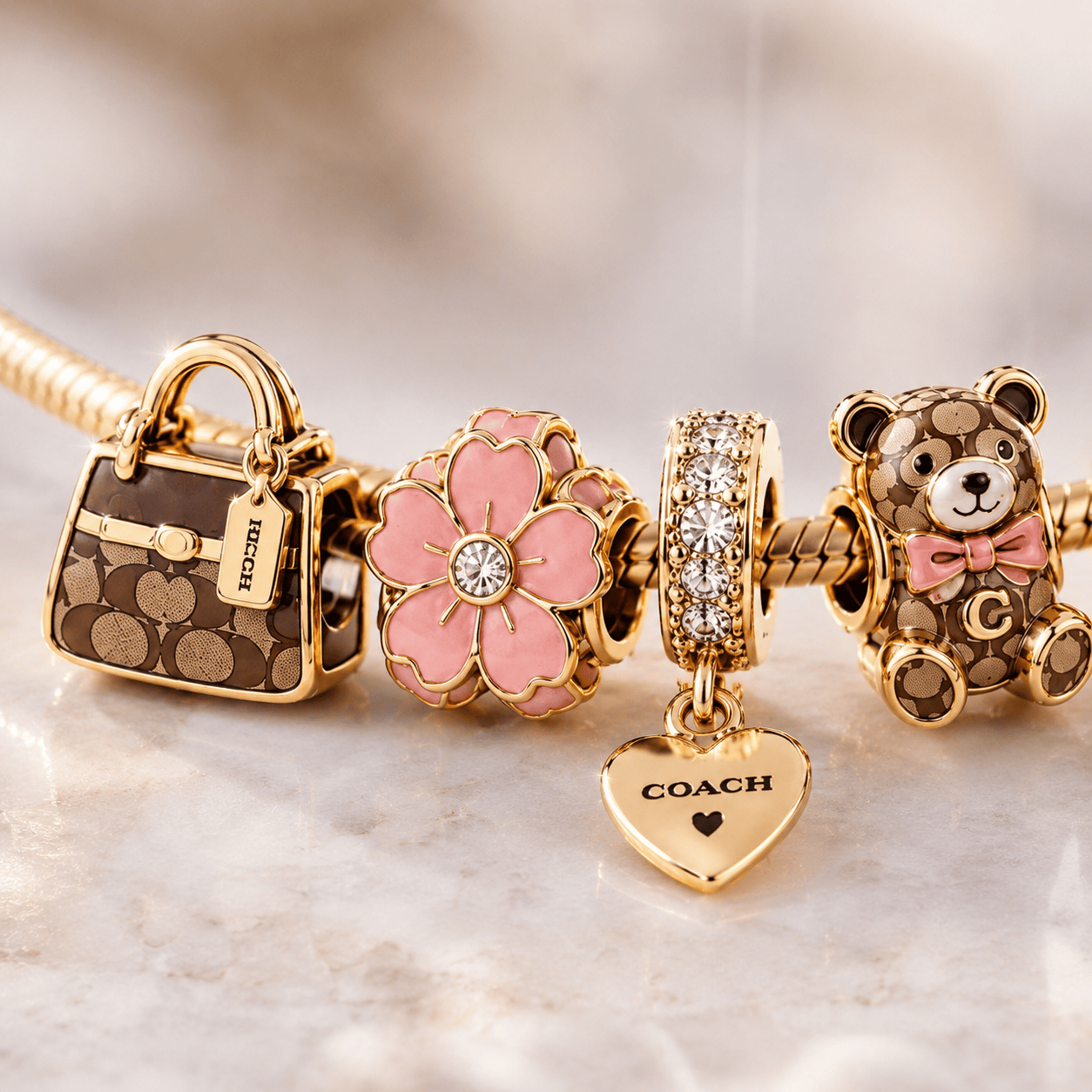 COACH Gold Charm Bracelet Set TTN