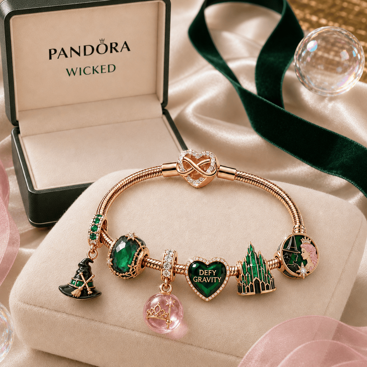 WKCD Rose Gold Charm Bracelet Set TMH