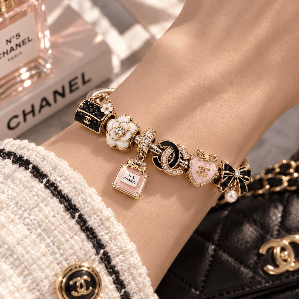 CHANEL Silver Charm Bracelet Set TTN
