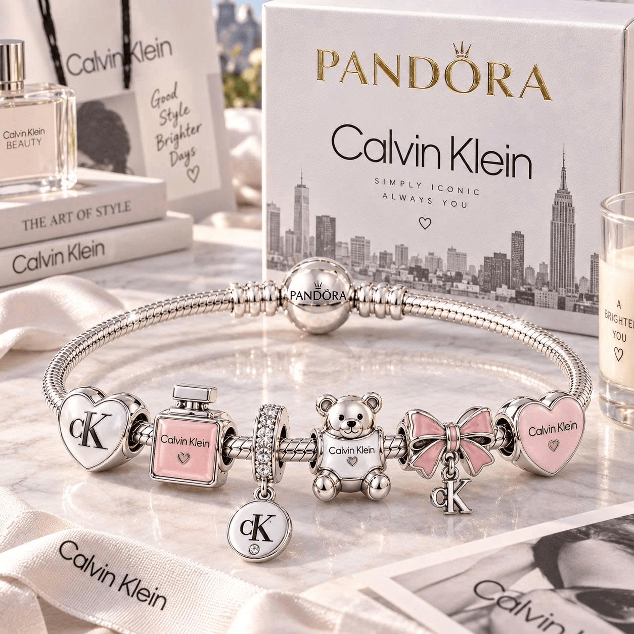 C&K Silver Charm Bracelet Set TTN