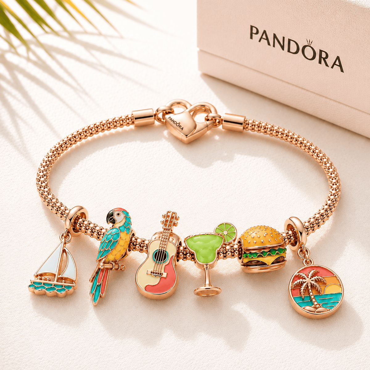 JBT Rose Gold Charm Bracelet Set TTTT