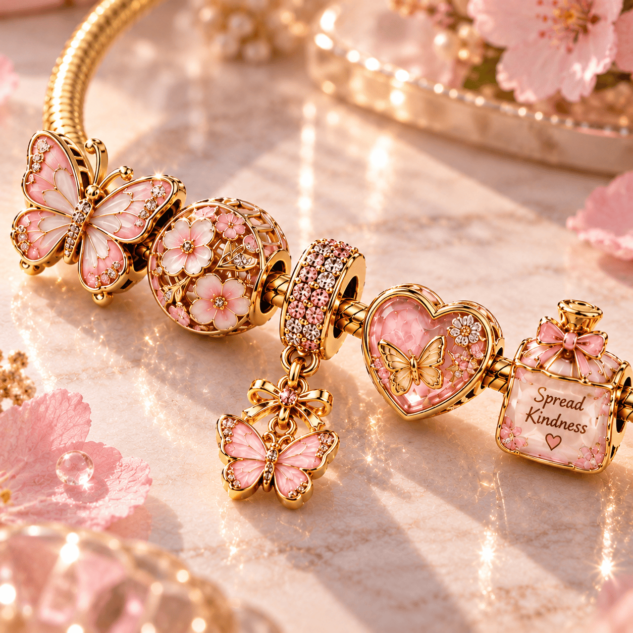 PBTF Gold Charm Bracelet Set PTT