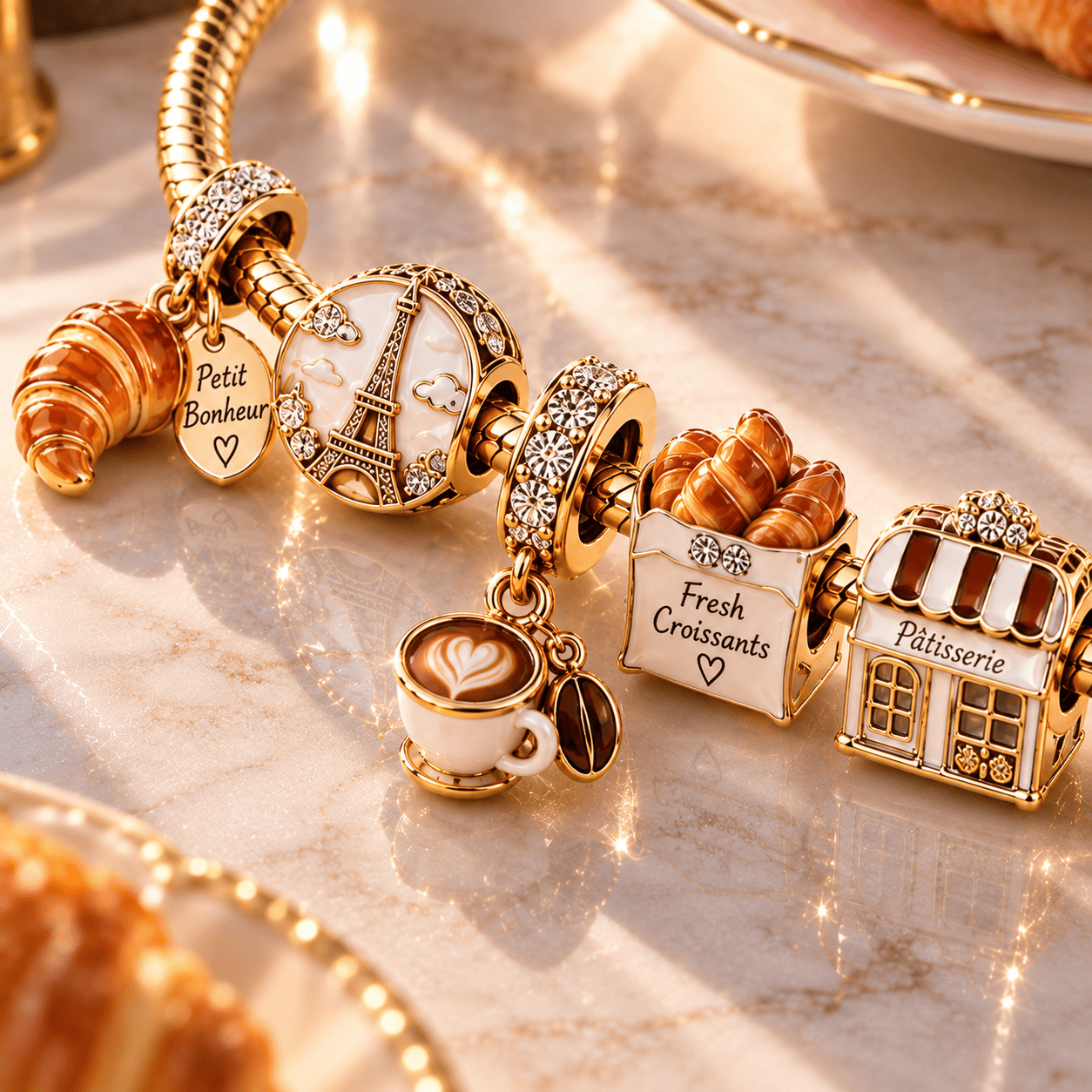 CRS Gold Charm Bracelet Set PTT