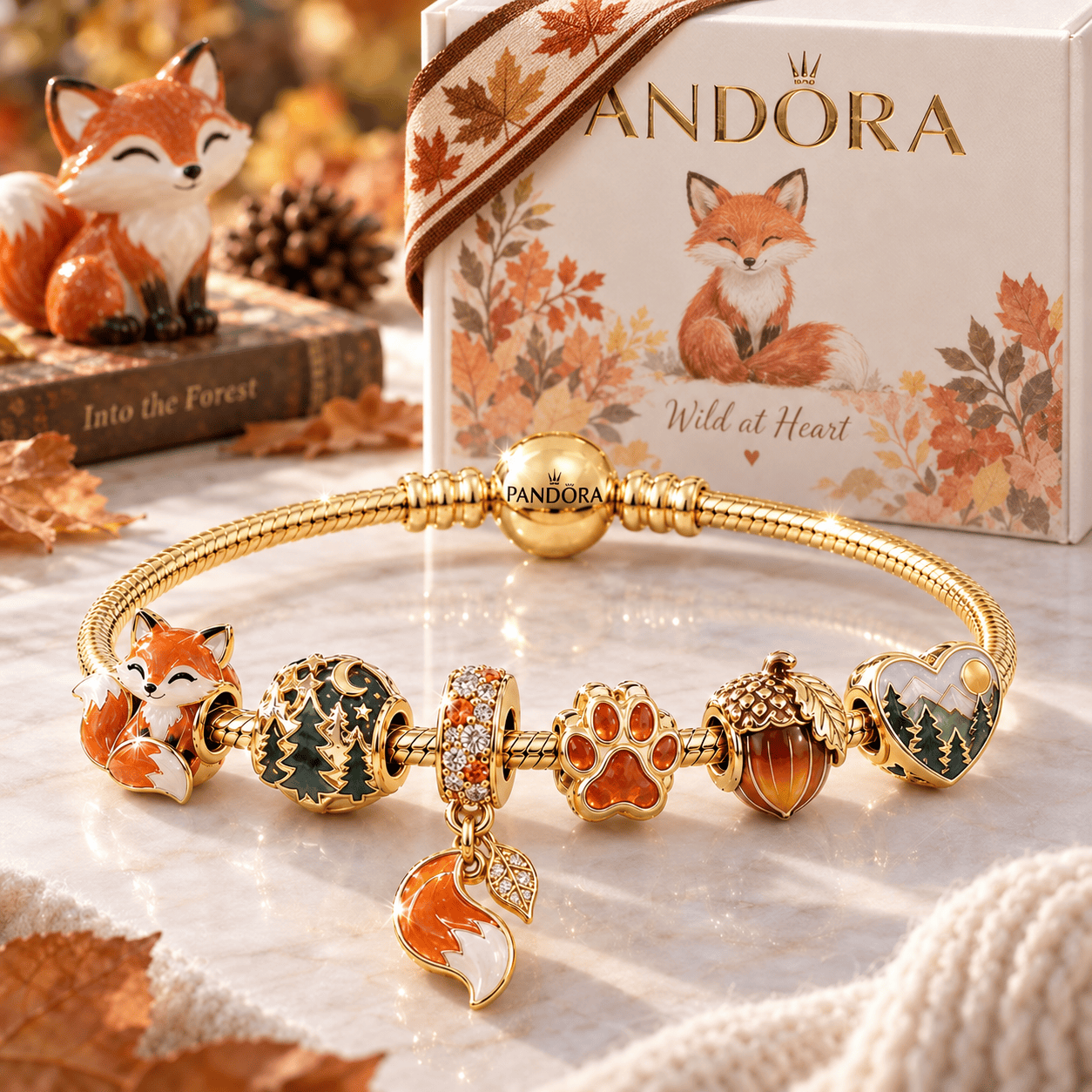 FOX Gold Charm Bracelet Set PTT