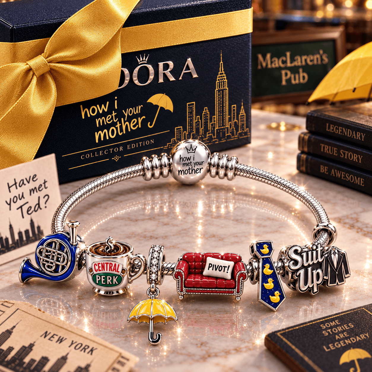 HIMYM Silver Charm Bracelet Set NTTB