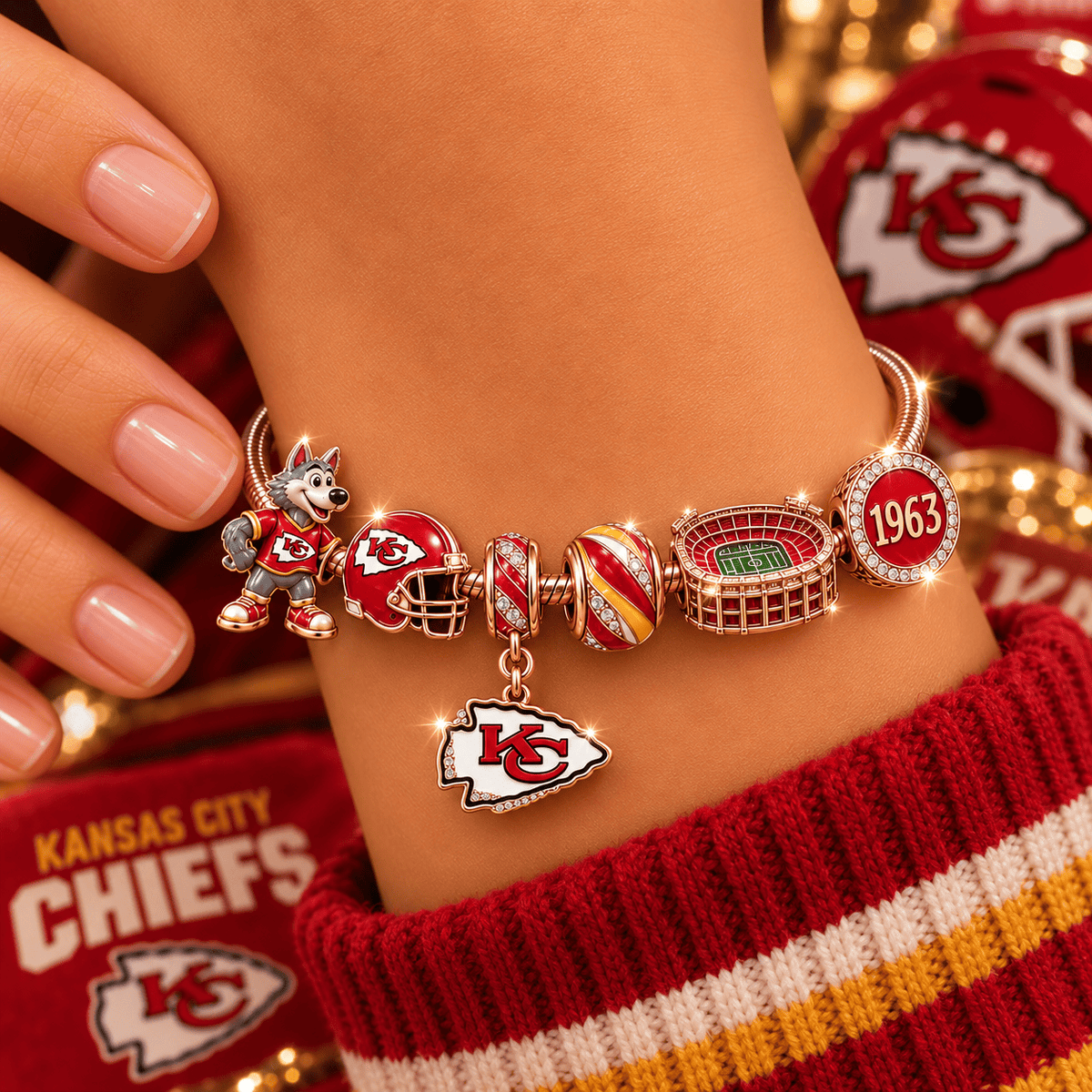 KCC Gold Charm Bracelet Set NHVH