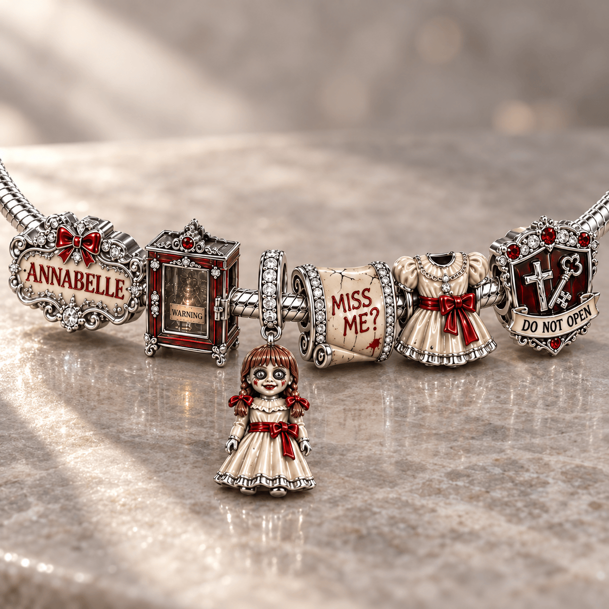 ANBL Silver Charm Bracelet Set NTVA