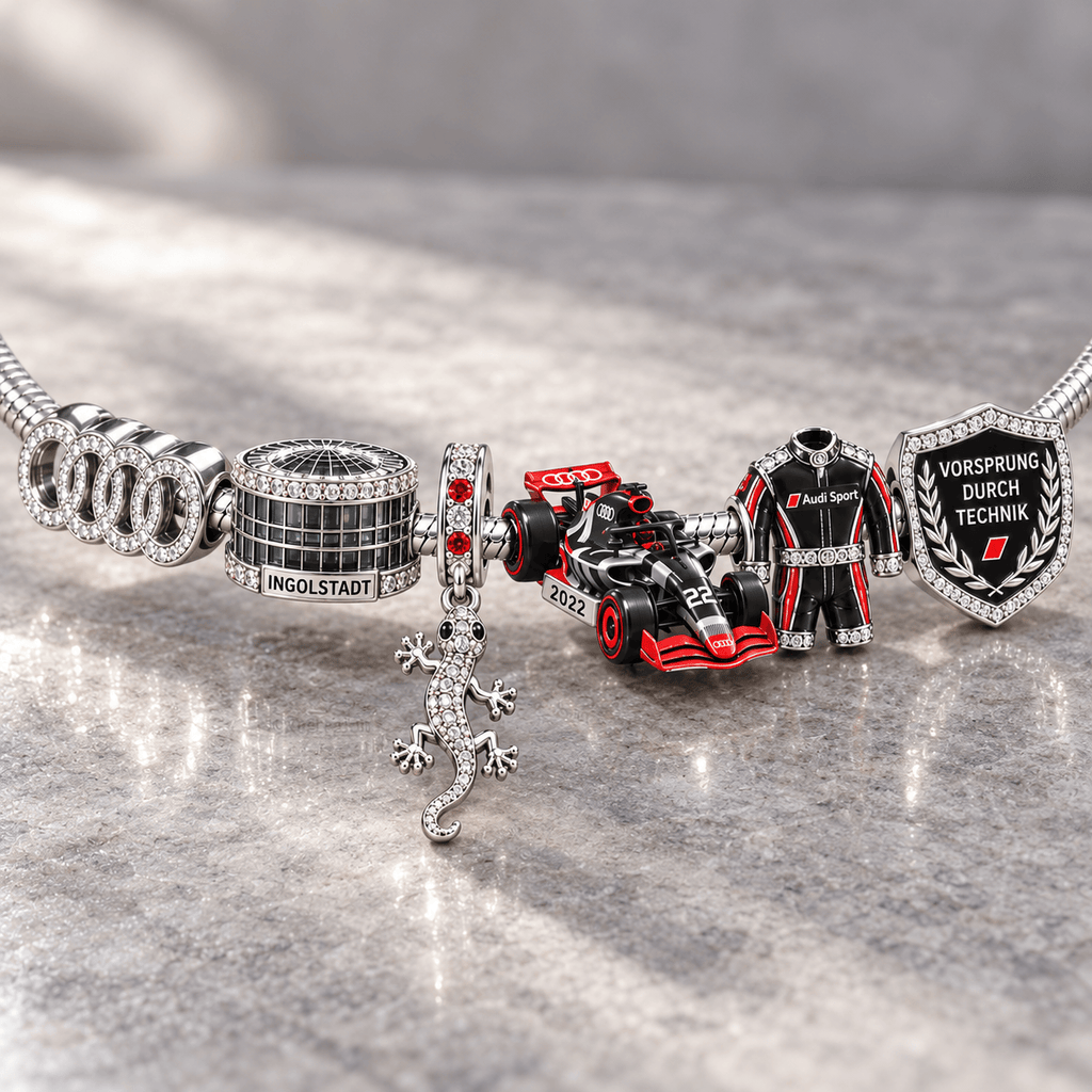 AUD Silver Charm Bracelet Set NTVA