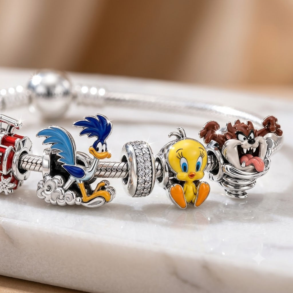 LNTS Silver Charm Bracelet Set NTTB