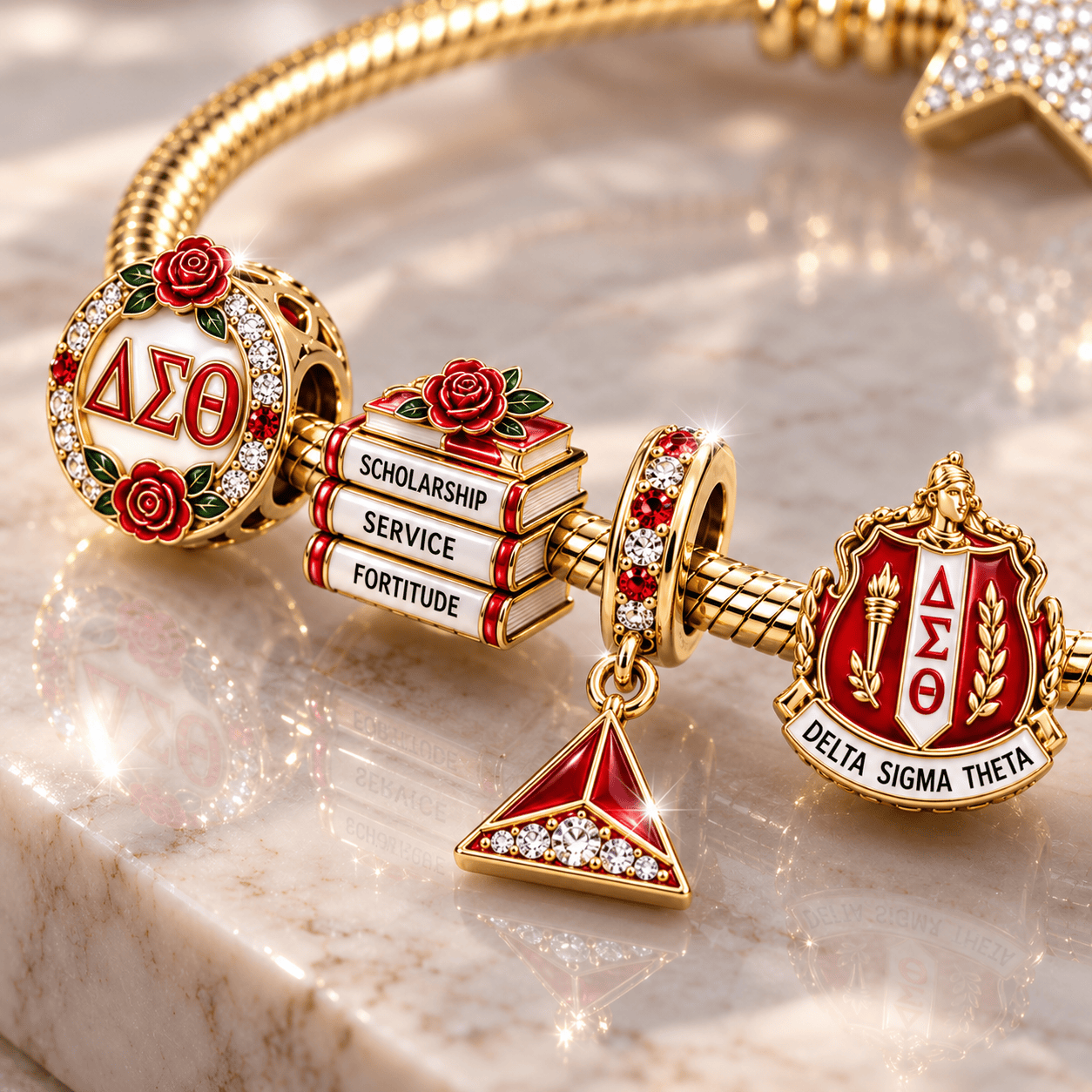 DSTT Gold Charm Bracelet Set BMD