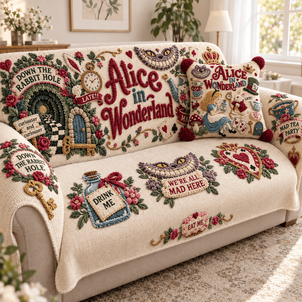 ALW Tufted Sofa Cover & Pillow Set HTTT