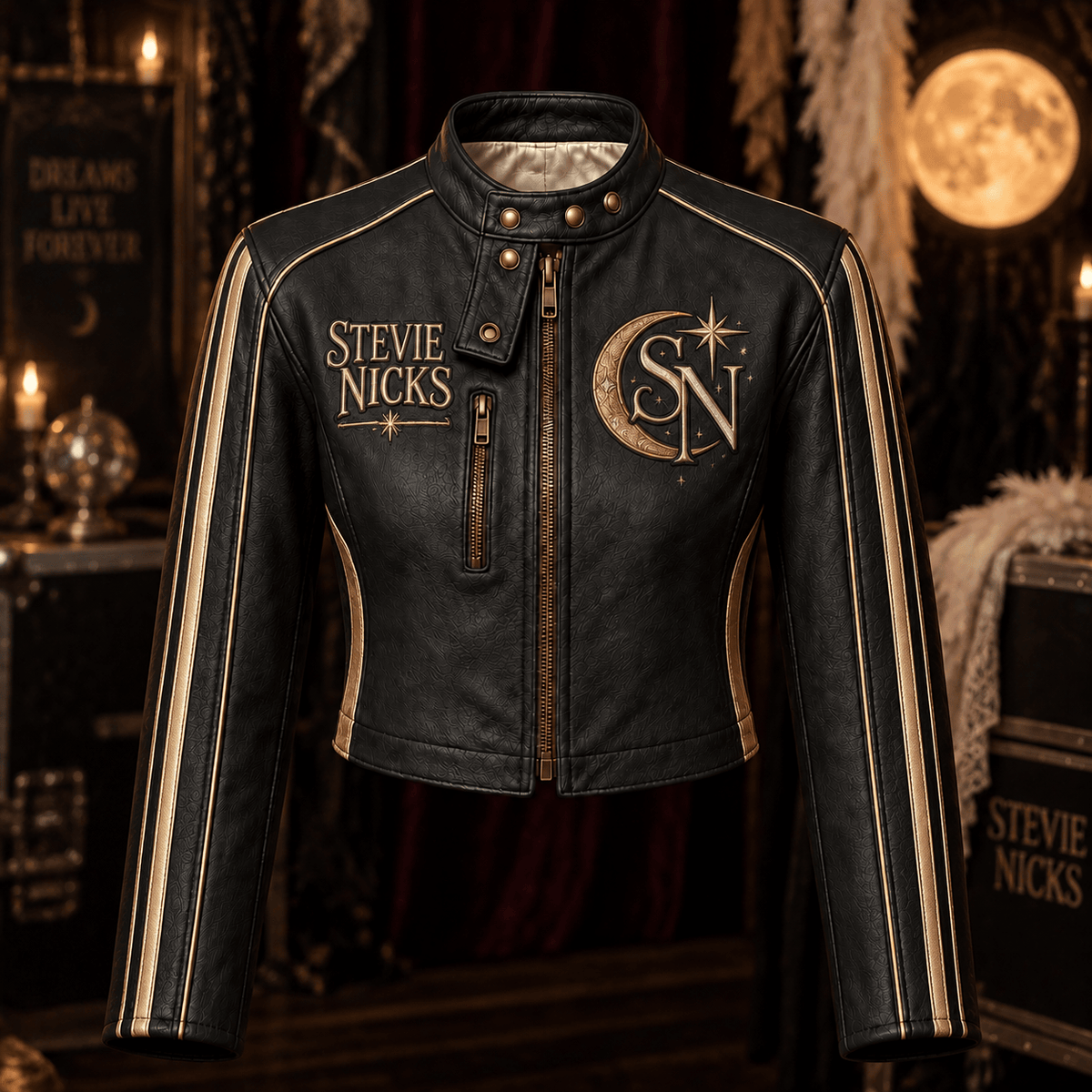 Premium STNK Cropped Leather Zipper Jacket TTMH