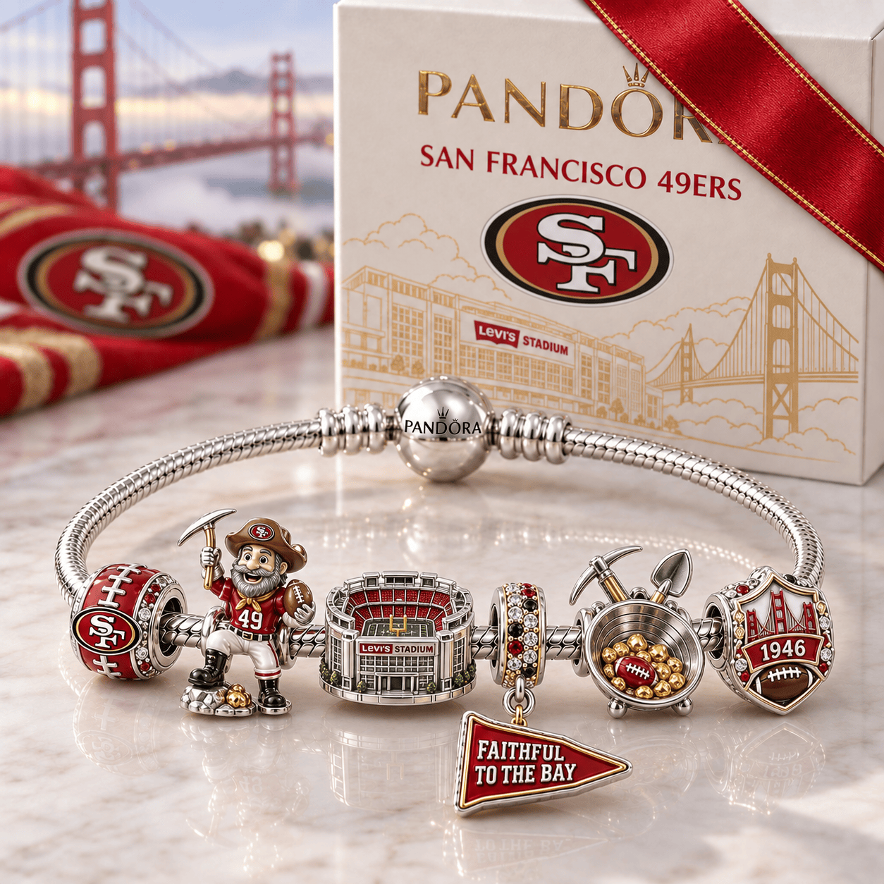 SF49 Silver Charm Bracelet Set HQH