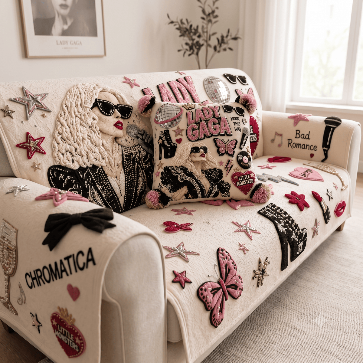 LDGG Tufted Sofa Cover & Pillow Set DNBN
