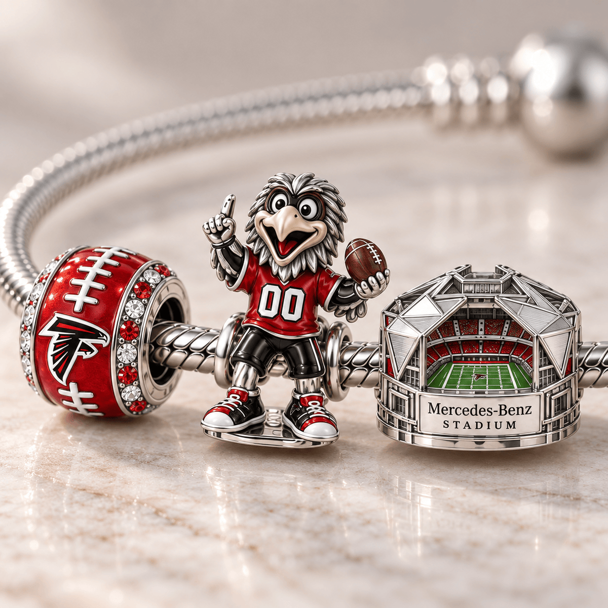 ATF Silver Charm Bracelet Set HQH