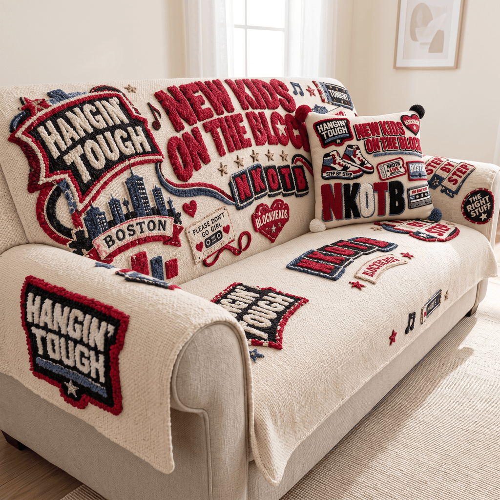 NKOTB Tufted Sofa Cover & Pillow Set HTTT