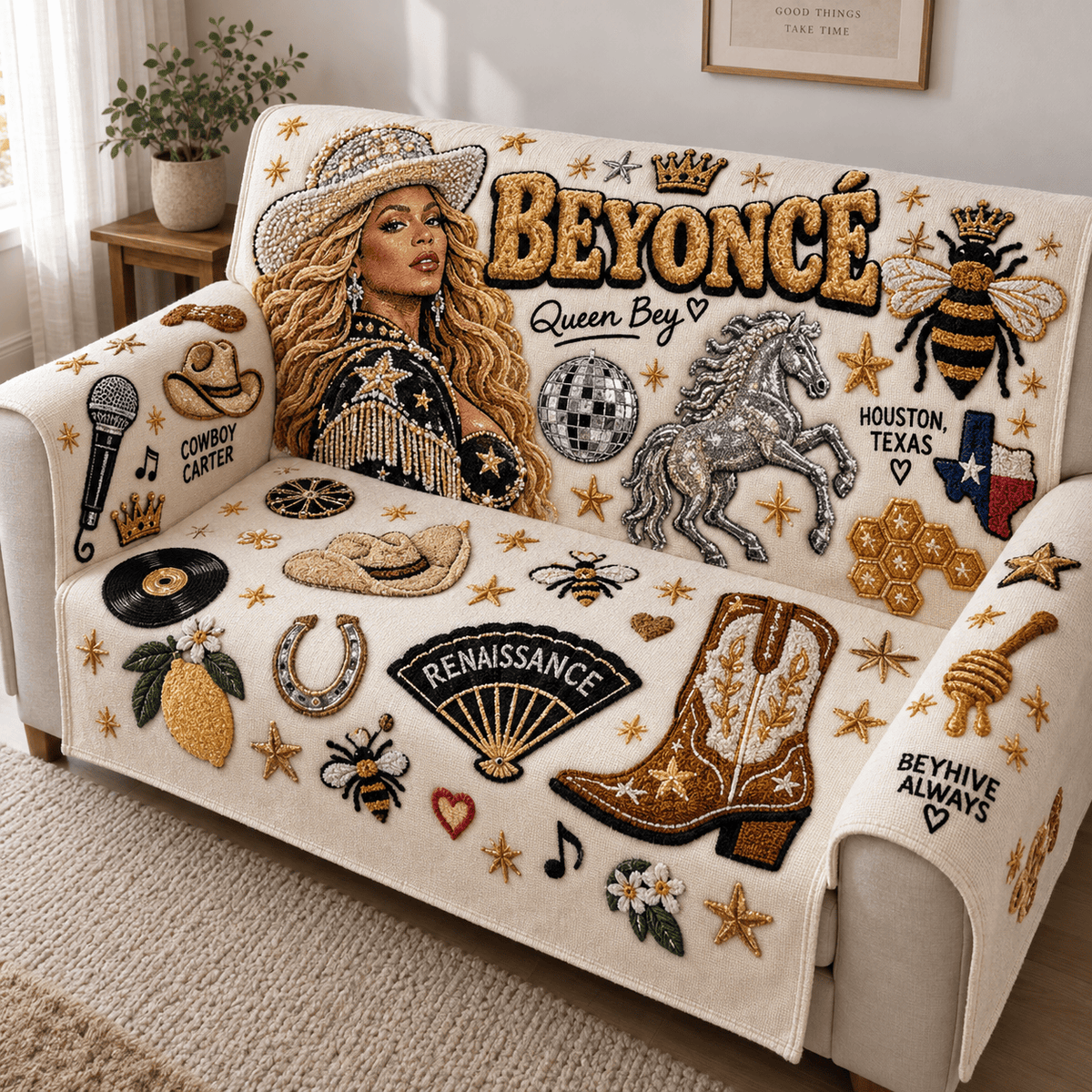 BYC Tufted Sofa Cover & Pillow Set DNBN