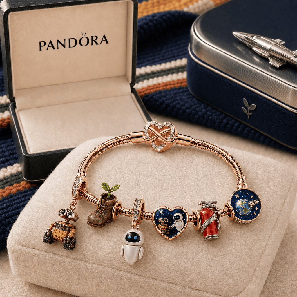 WLLE Rose Gold Charm Bracelet Set TMH