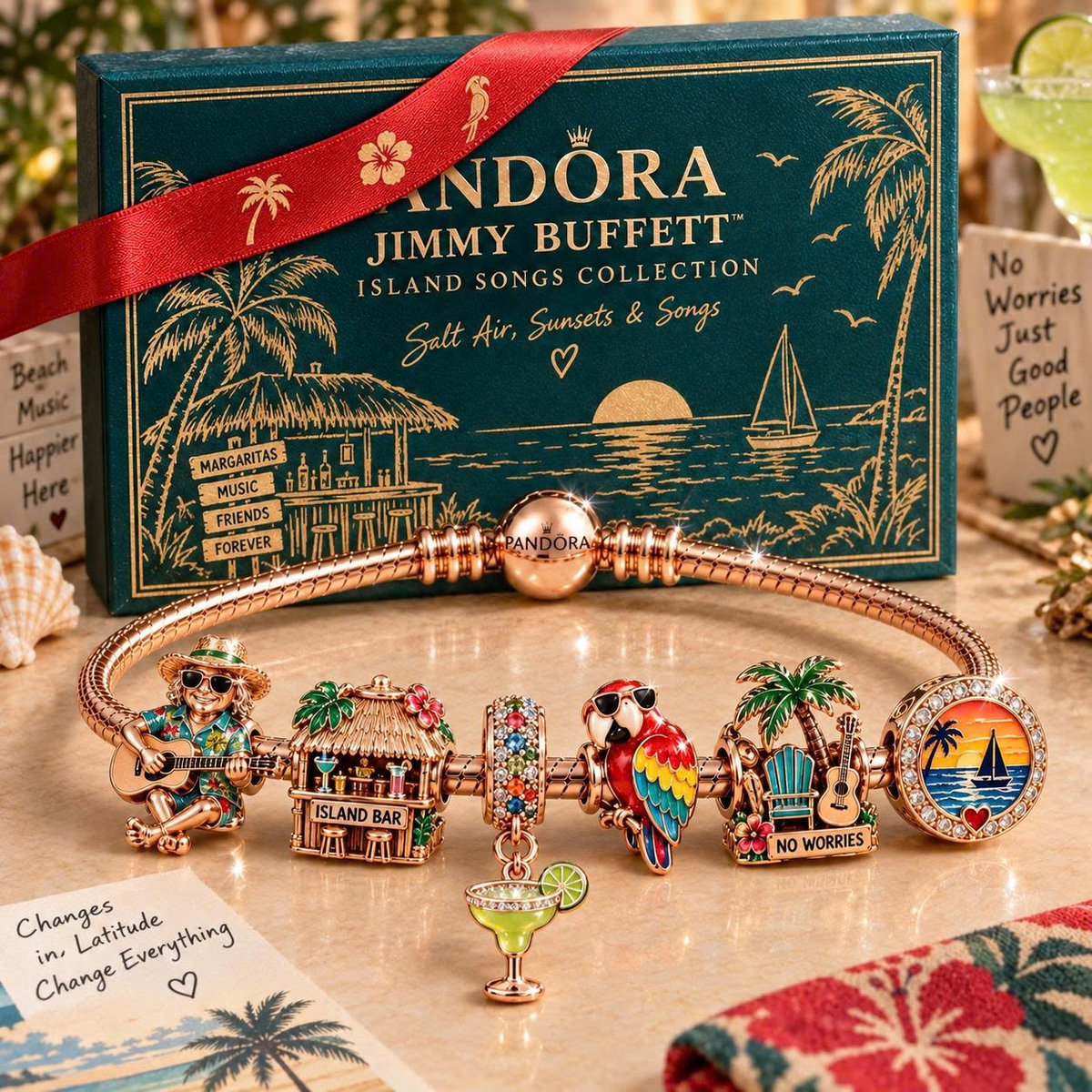 JBT Gold Charm Bracelet Set NHVH