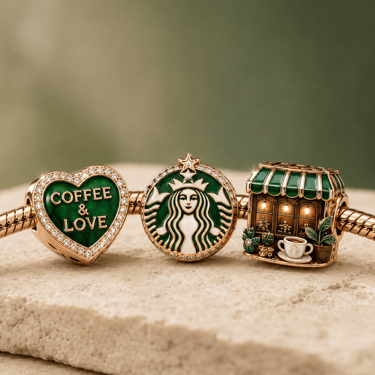 STBK Rose Gold Charm Bracelet Set TMH