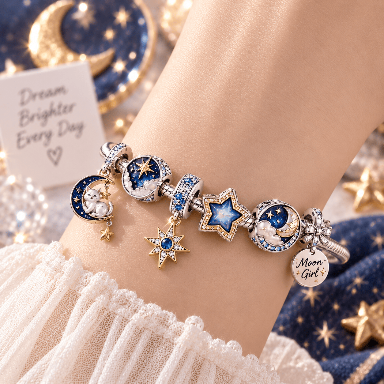MG Silver Charm Bracelet Set TTN