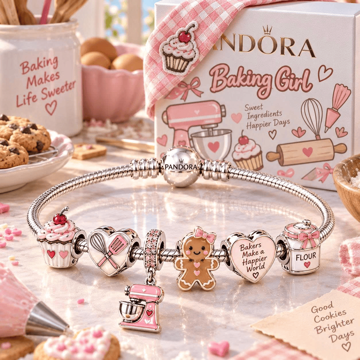BKG Silver Charm Bracelet Set TTN