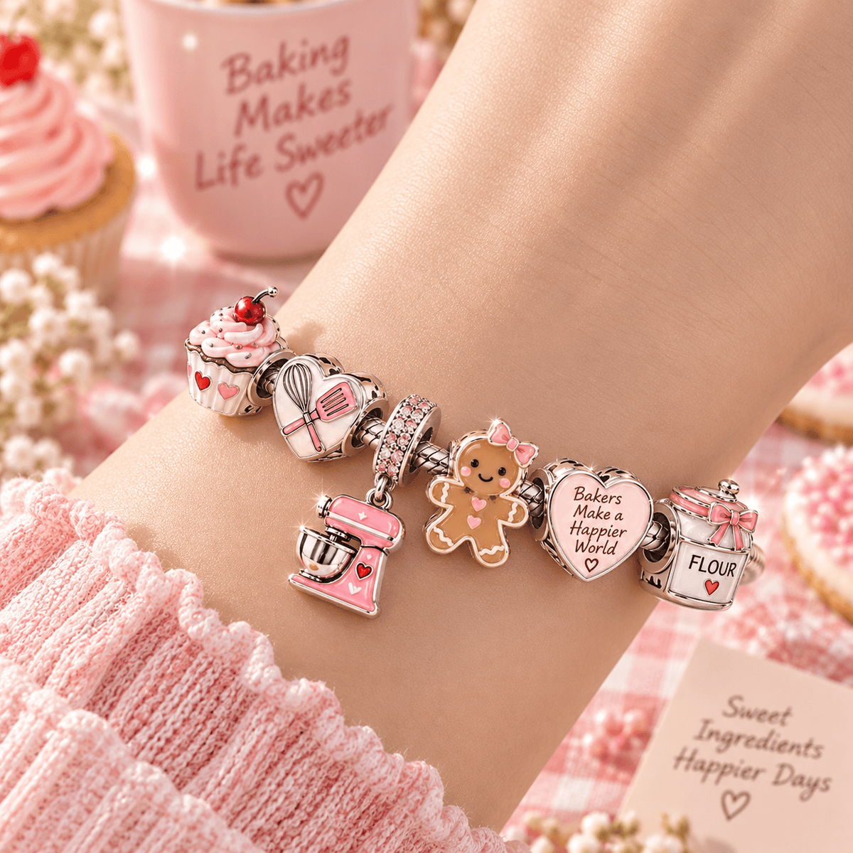 BKG Silver Charm Bracelet Set TTN