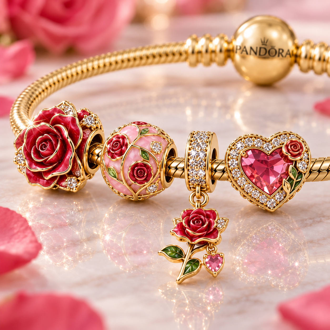 RSE Gold Charm Bracelet Set VTH
