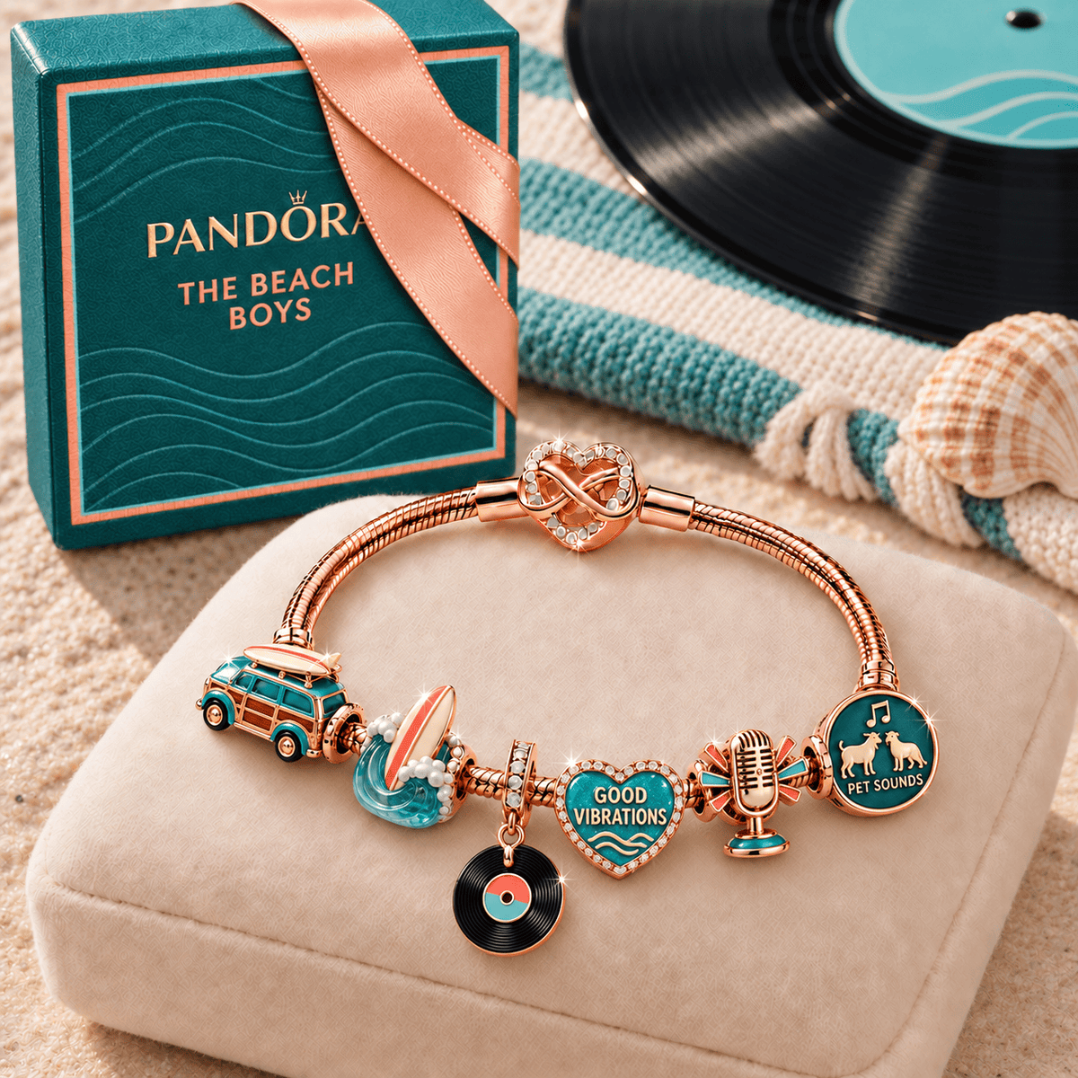 TBY Rose Gold Charm Bracelet Set TMH