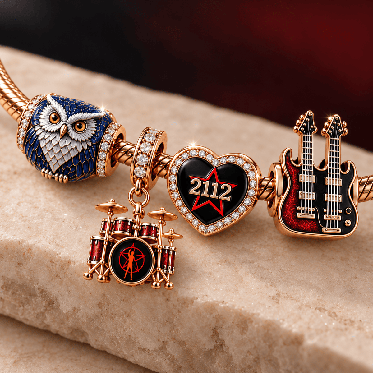 RSH Rose Gold Charm Bracelet Set TMH
