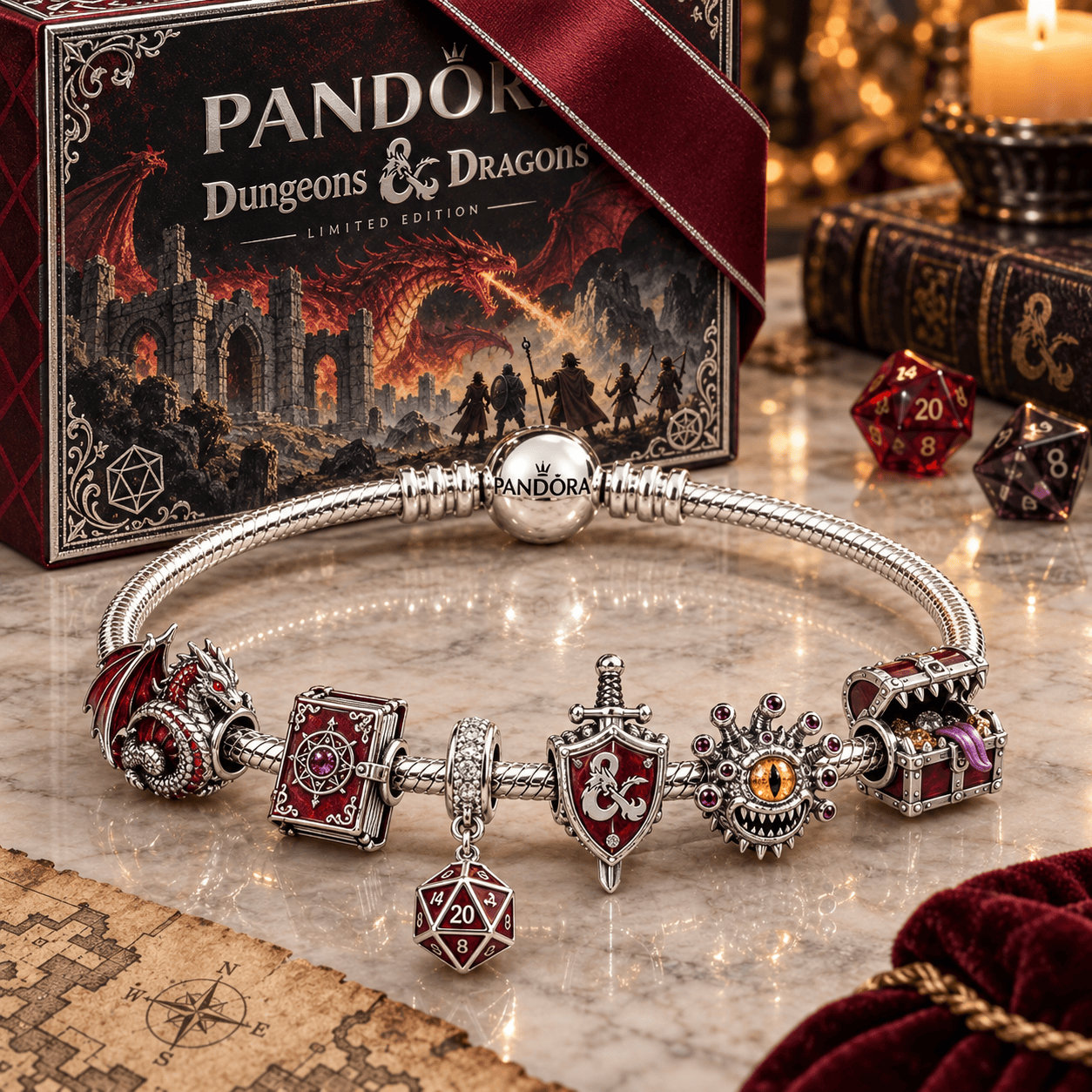 DND Silver Charm Bracelet Set PTKL