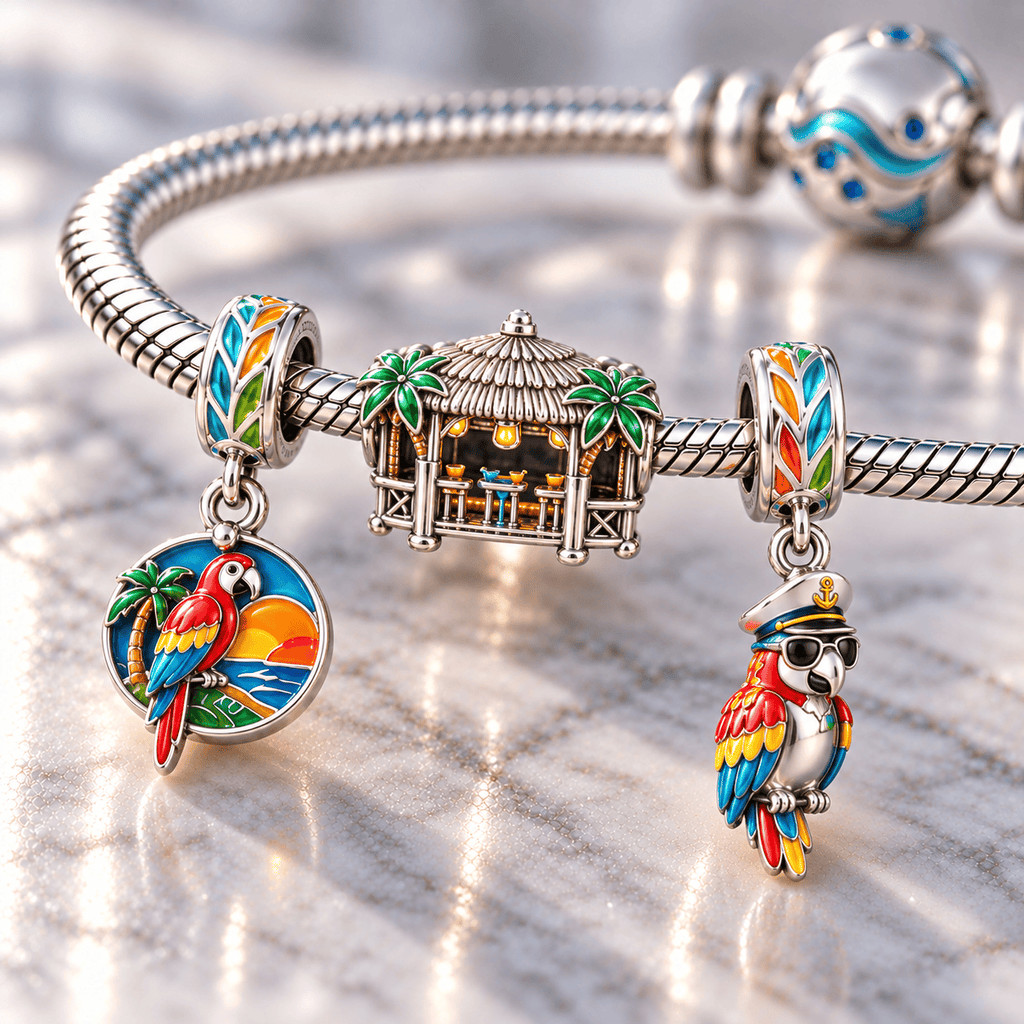 JBT Silver Charm Bracelet Set HQH