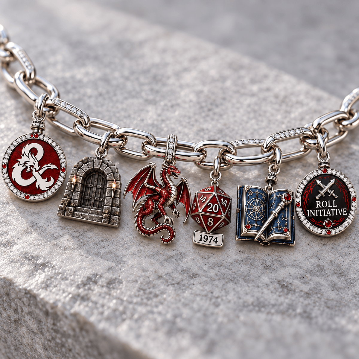 DND Silver Charm Bracelet Set NTVA