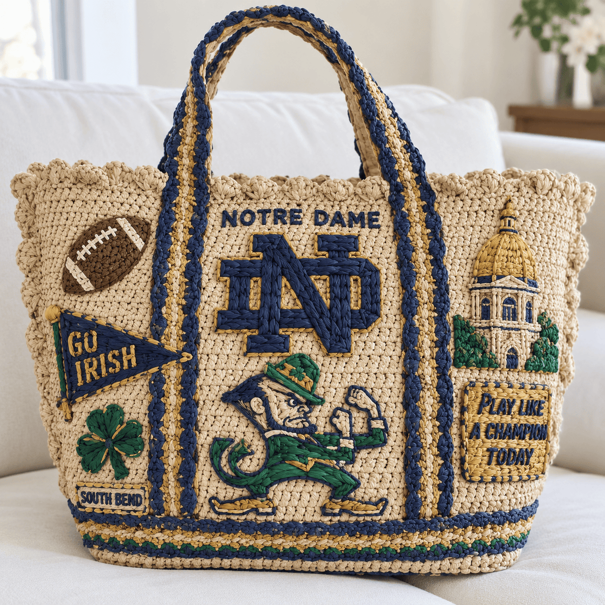 NDFI Straw-Style Embellished Tote Bag HTTT